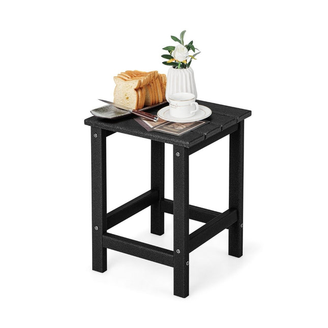 Beistelltisch Wetterbeständiger HDPE Adirondack Tisch 36 x 36 x 47 cm Schwarz