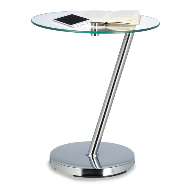 Table d'appoint en verre et métal