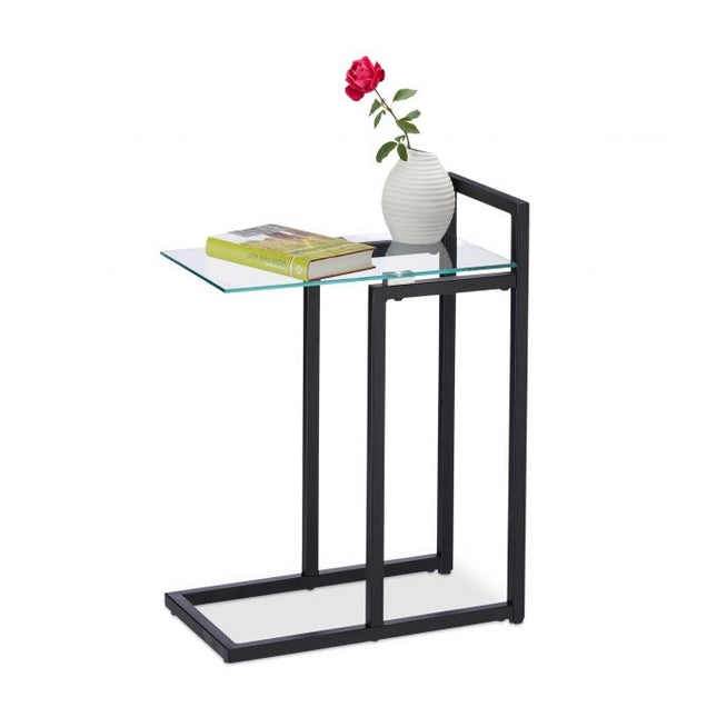 Beistelltisch aus Metall und Glas
