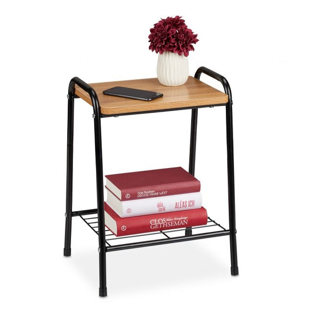Table d'appoint aspect bois et métal