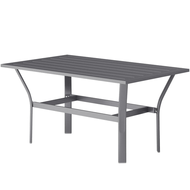 Table d'appoint Table de balcon en métal avec lattes design Table basse résistante aux intempéries Table de jardin Table de canapé facile d'entretien Table d'extérieur pour balcon jardin terrasse véranda 91,5 x 55 x 45 cm gris foncé Aosom