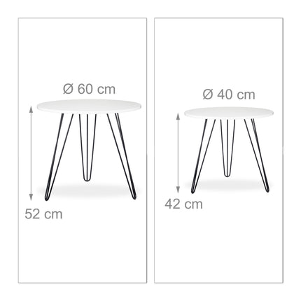 Table d'appoint blanche, lot de 2