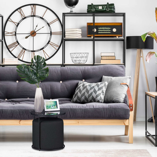 Table d'appoint avec repose-pieds noir