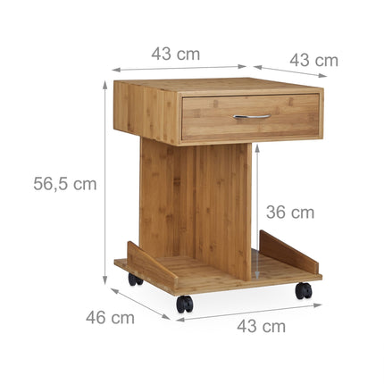 Table d'appoint à roulettes