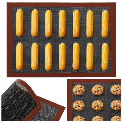 Tapis de cuisson en silicone double face, 30 x 40 cm, perforé