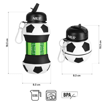 Silikon-Faltbecher 550 ml – Fußball-Design