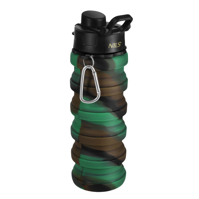 Bouteille d'eau pliable en silicone, 500 ml, verte