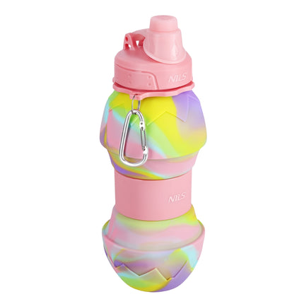 Bouteille d'eau pliable en silicone, 700 ml, rose