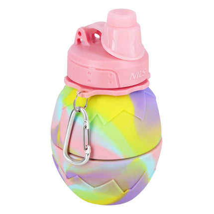 Bouteille d'eau pliable en silicone, 700 ml, rose