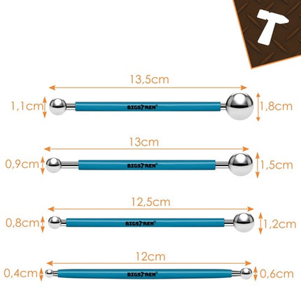 Ensemble de bâtonnets de jointoiement en silicone, 4 pièces avec billes métalliques