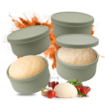 Boîtes à pizza en silicone avec couvercles, lot de 4