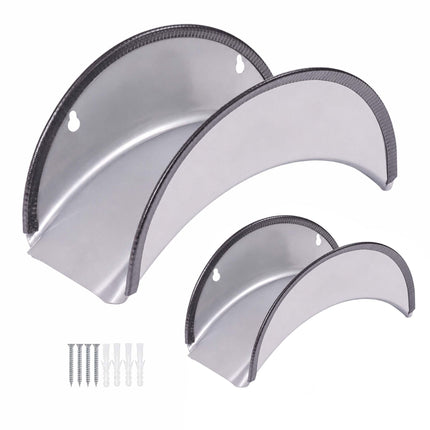 Silberne Eisen-Schlauchhalter, 2er-Set mit Kantenschutz