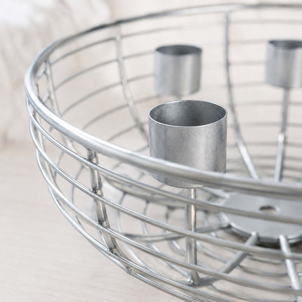 Support de couronne de l'Avent en fil métallique argenté – 20,5 cm