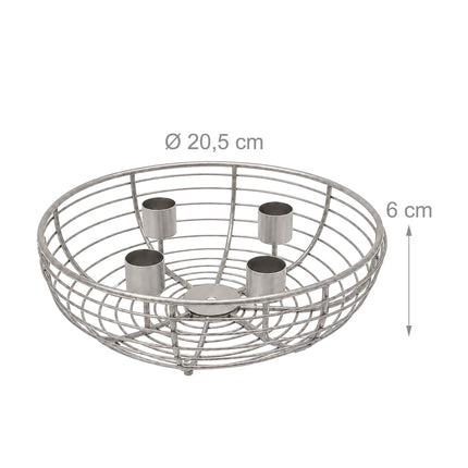 Support de couronne de l'Avent en fil métallique argenté – 20,5 cm