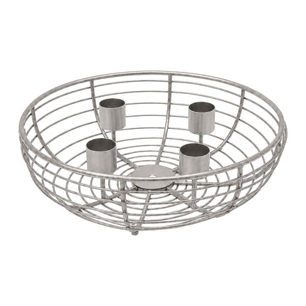 Support de couronne de l'Avent en fil métallique argenté – 20,5 cm