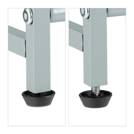 Silbernes Schuhregal aus Metall