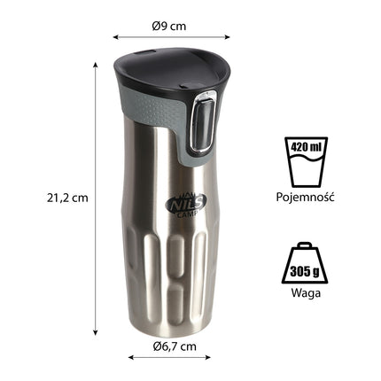 Tasse isotherme argentée, 500 ml