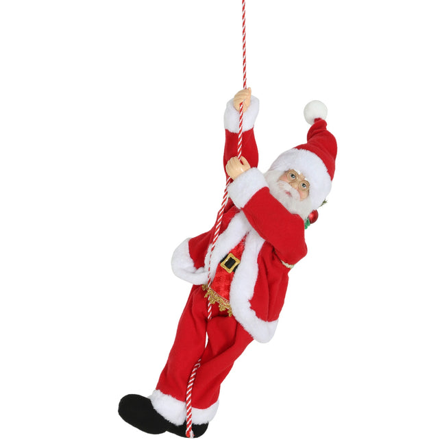Père Noël grimpeur chantant 60 cm avec cadeau et son