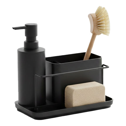 Organisateur d'évier avec distributeur de savon pour cuisine ou salle de bain