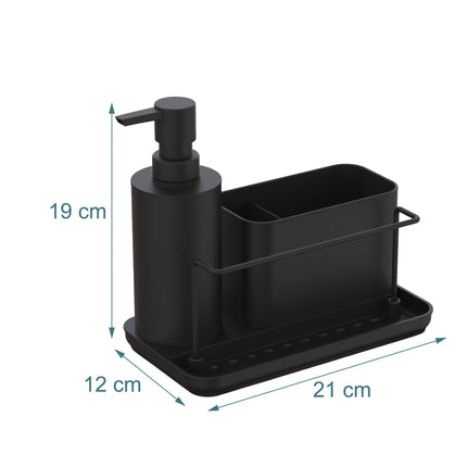 Organisateur d'évier avec distributeur de savon pour cuisine ou salle de bain