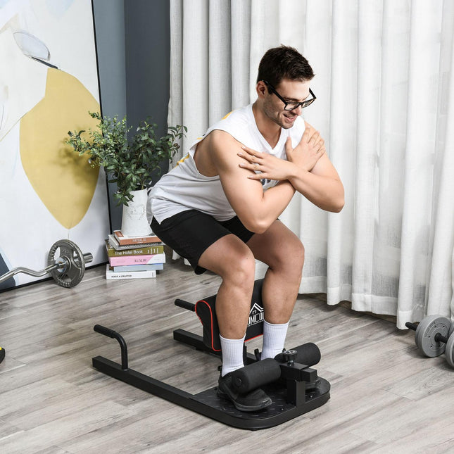 Verstellbarer 3-in-1 Sissy Squat & Beintrainer, Stahl, schwarz