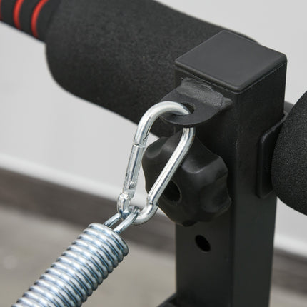 Banc abdominaux assis avec cordes d'entraînement Banc d'entraînement multifonction réglable et pliable, capacité de charge de 110 kg, acier noir + rouge