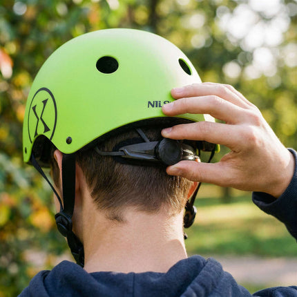 Casque de skate, ajustement réglable par molette, vert, taille L (58-61 cm)