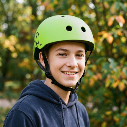 Casque de skate, ajustement réglable par molette, vert, taille L (58-61 cm)