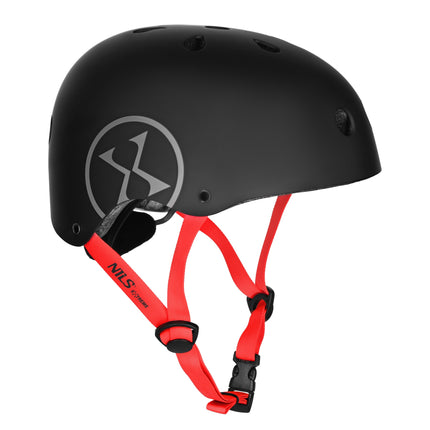 Casque de skate noir, taille M (55-58 cm), ajustement par molette