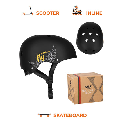 Casque de skate, doré, taille S (52-56 cm), ajustement par molette, 11 aérations