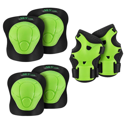 Skateboard-Schutzausrüstung Set – Handgelenk Ellbogen Knie, Grün XS