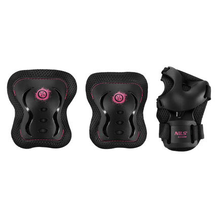 Skateboard-Schutzausrüstung Set – Handgelenk Ellbogen Knie, Pink M
