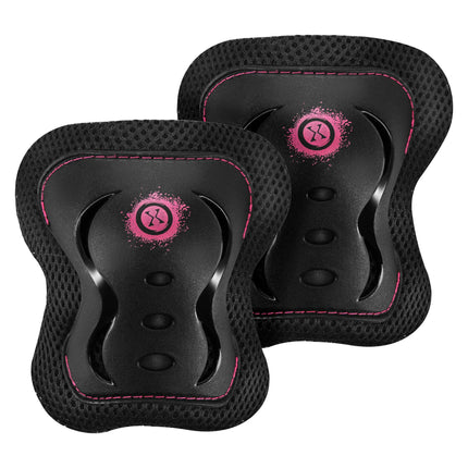 Skateboard-Schutzausrüstung Set – Handgelenk Ellbogen Knie, Pink M