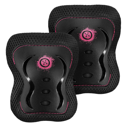 Skateboard-Schutzausrüstung Set – Handgelenk Ellbogen Knie, Pink M