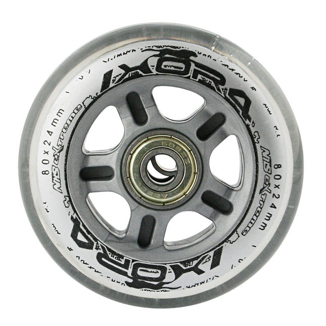 Skateboard-Rollen 80x24mm, transparent, ABEC-7 Kugellagersatz