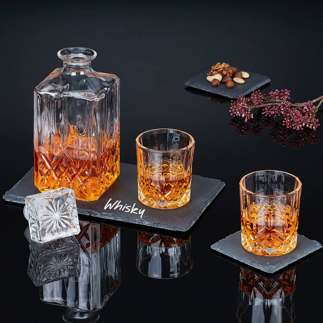 Lot de 20 sous-verres en ardoise, 10 x 10 cm