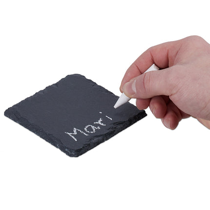 Lot de 16 sous-verres en ardoise, 10 x 10 cm, carrés