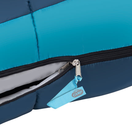 Sac de couchage, gris-bleu, léger, compact