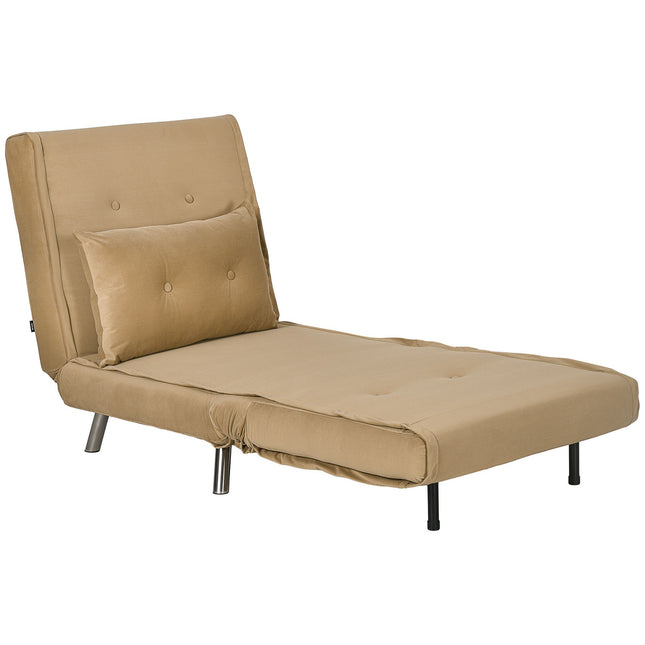 Klappbares Samt-Schlafsofa, gepolstert Braun 77x88x83cm