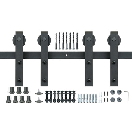 Sliding Barn Door Hardware Kit, 8ft Double Door, 330lb
