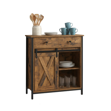 Schiebetüren-Sideboard – Rustikales Design, platzsparender Stauraum