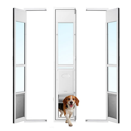 Sliding Glass Door Dog Door, Adjustable Height, Lock, Large Dogs