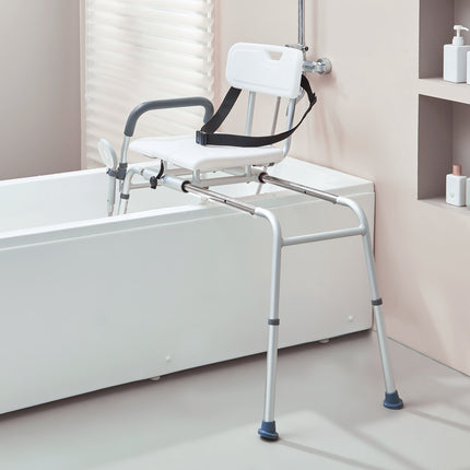Sliding Tub Transfer Bench, Height Adjustable, 400 Lb Capacity