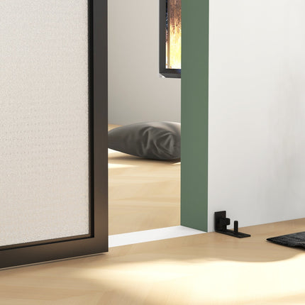 Sliding door kit, 183cm, carbon steel, black finish