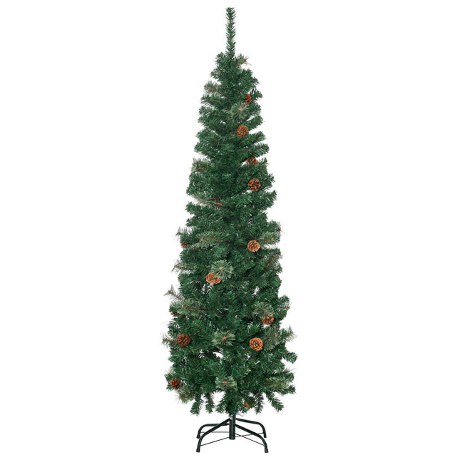 Sapin de Noël artificiel fin, 165 cm, vert, pour l'intérieur