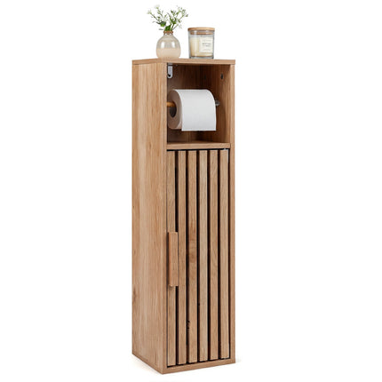 Meuble de salle de bain mince et autoportant avec porte-papier toilette