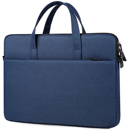 Schlanke Laptoptasche 15,6" Blau mit Griff und Riemen