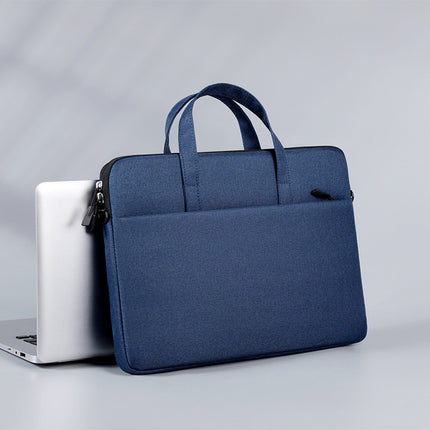 Schlanke Laptoptasche 15,6" Blau mit Griff und Riemen