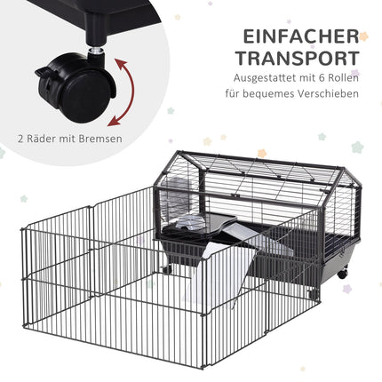 Kleintierkäfig - Metallnager mit Garten und Balkon