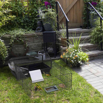 Kleintierkäfig - Metallnager mit Garten und Balkon